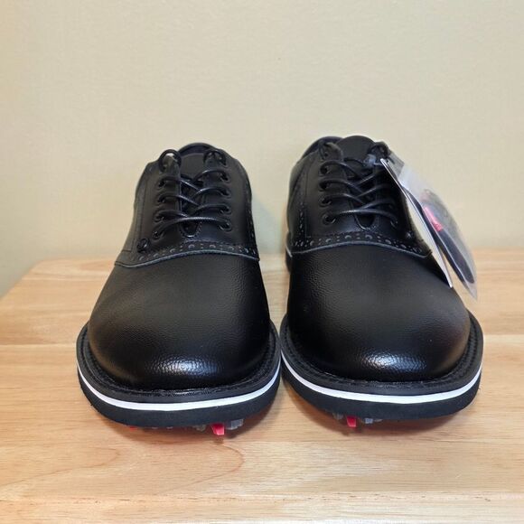 G/Fore Gallivanter G/Lock Onyx Black Leather Pebble Golf Shoes Men's Size 12.5 - Picture 2 of 8